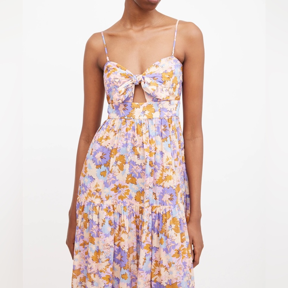 Zimmermann Lavender and Mustard Floral Midi Dress